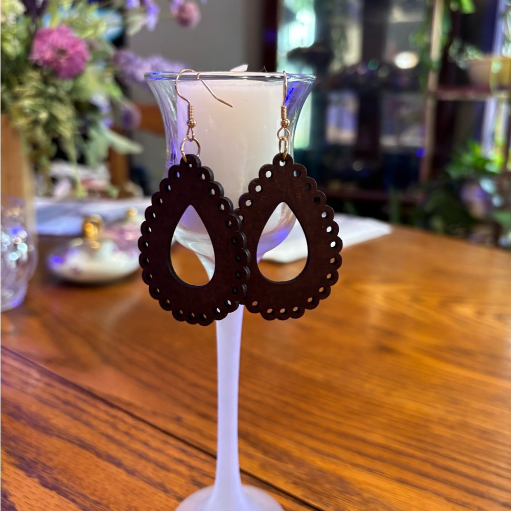 Brown Teardrop Earrings